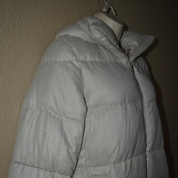 NWT $2099 Sz 42 S Peserico Beige Down Filled Monil Chain Detail Jacket Coat - Picture 5 of 10